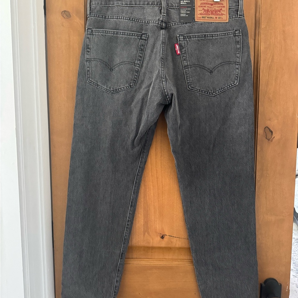 Levi's Gray Straight Jeans with Signature Details